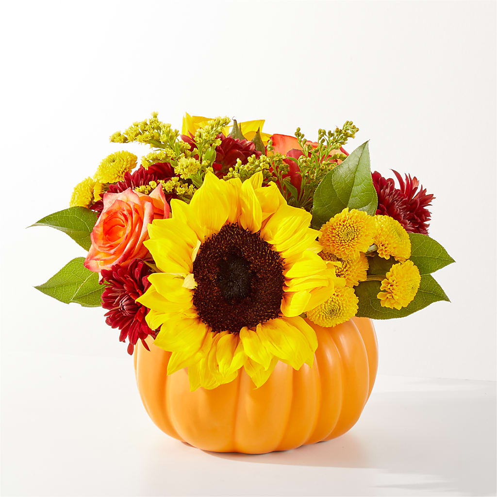 Golden Gourd Pumpkin Bouquet – Blossom And Belle, Orlando FL