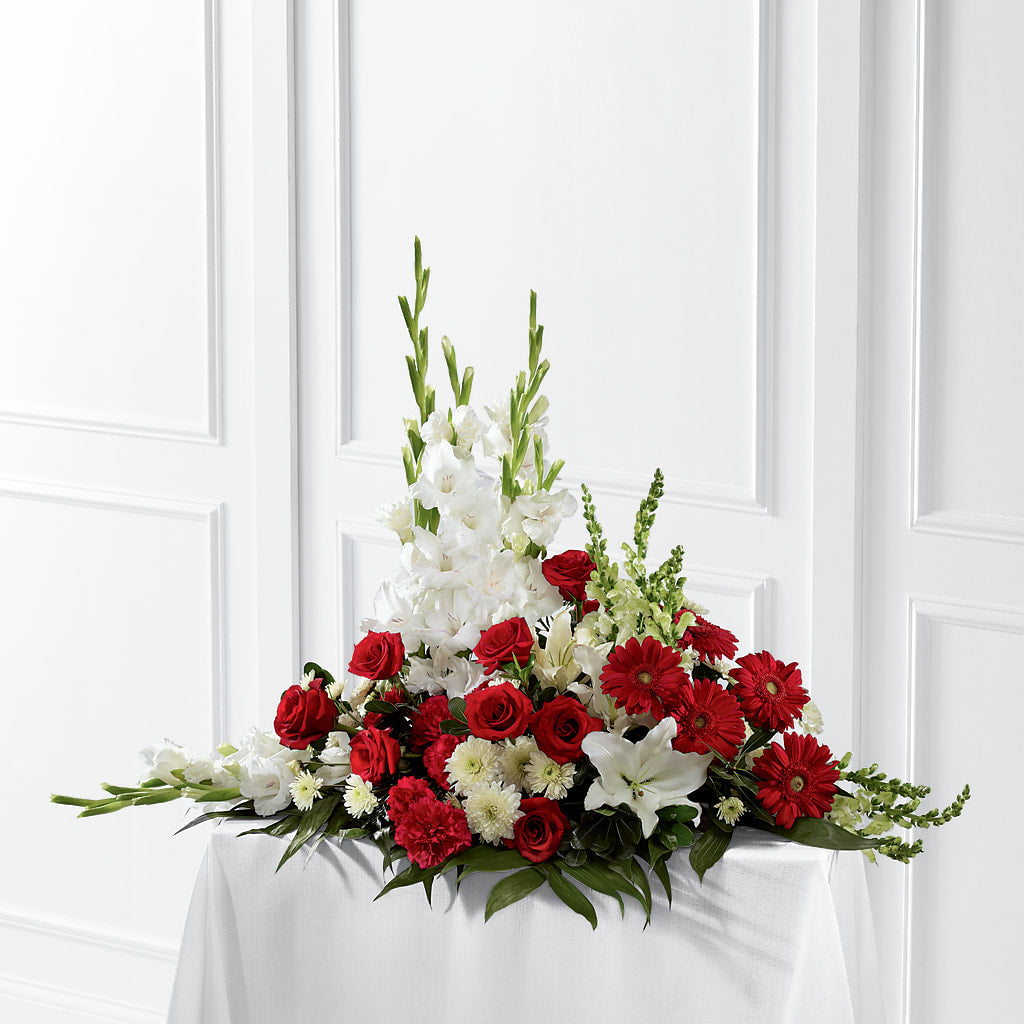 Crimson & White Arrangement – Blossom And Belle, Orlando FL