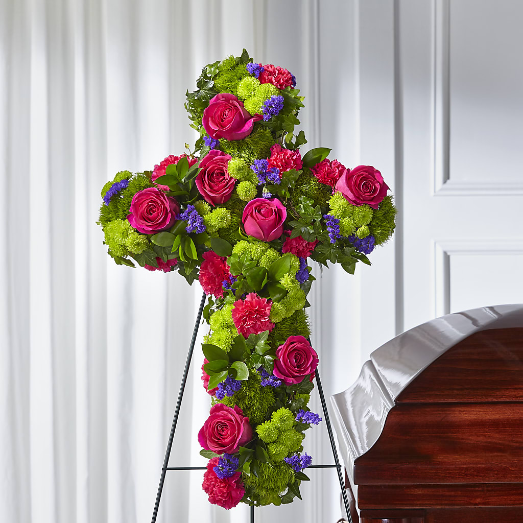 Tribute Rose Floral Cross – Blossom And Belle, Orlando FL