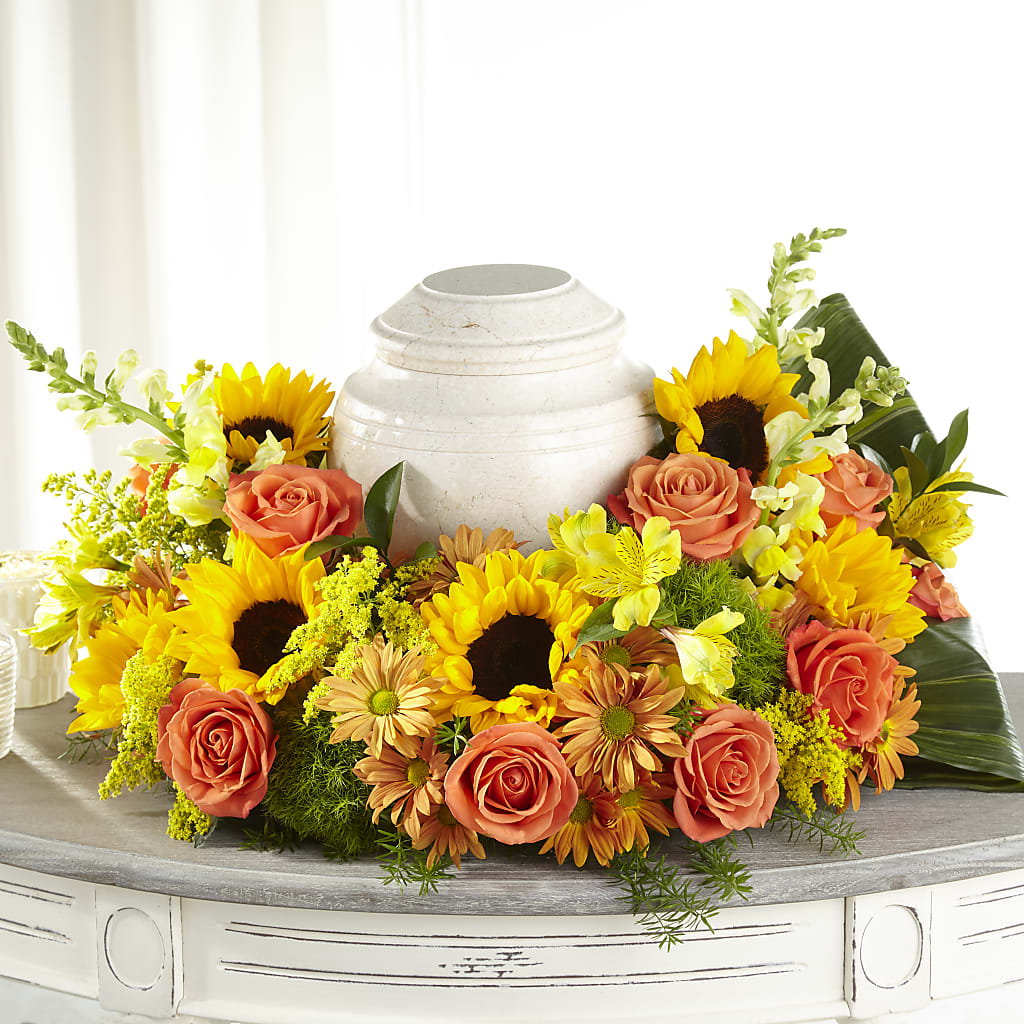 Faithful Sunflower Cremation Adornment – Blossom And Belle, Orlando FL