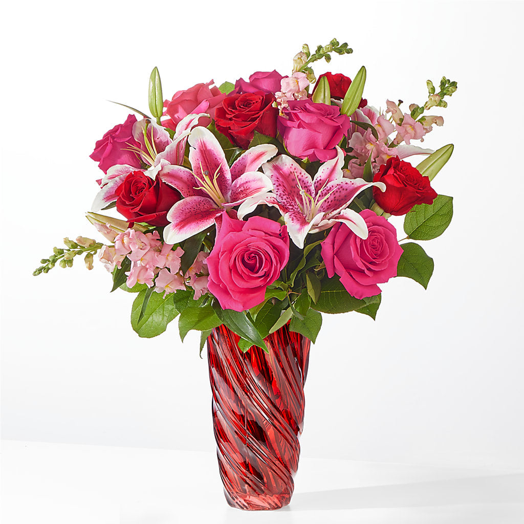 Always You Bouquet with Luxe Swirl Vase – Blossom And Belle, Orlando FL