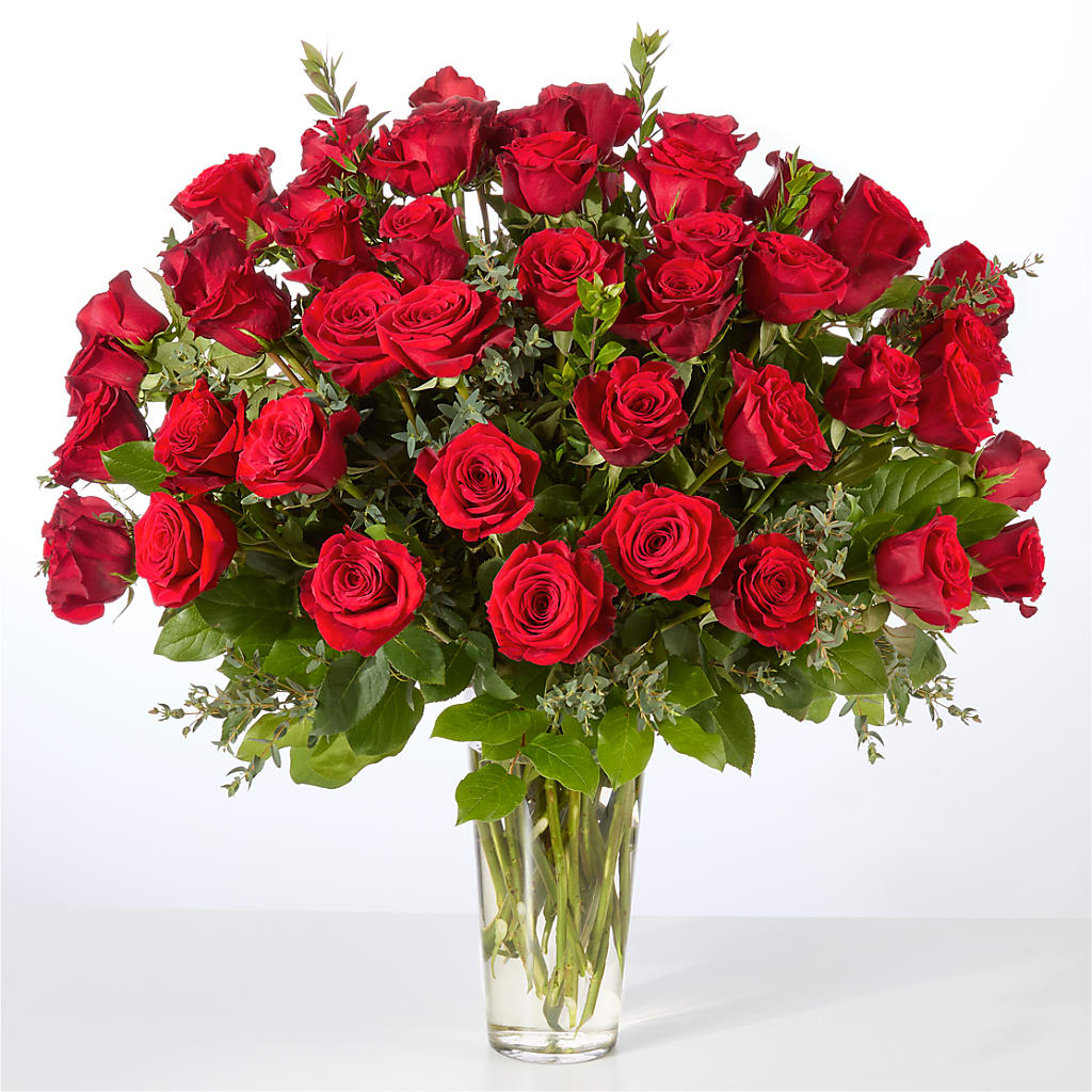 Forever Yours Fifty Stem Red Rose Bouquet – Blossom And Belle, Orlando FL