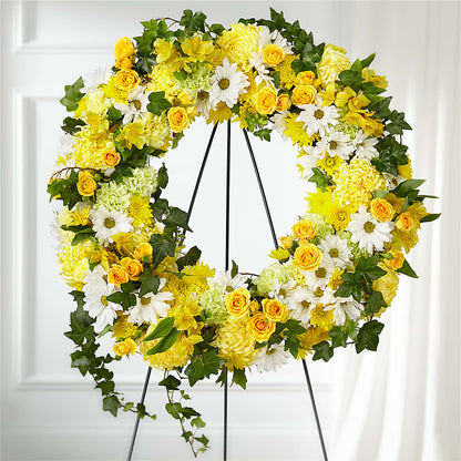 Golden Remembrance Wreath –  Blossom And Belle, Orlando FL