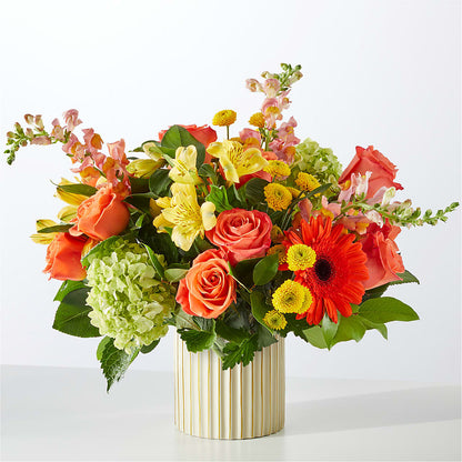 Autumn Sunshine Bouquet with Ivory Vase –  Blossom And Belle, Orlando FL