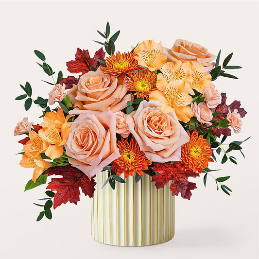 Spiced Latte Bouquet with Ivory Vase –  Blossom And Belle, Orlando FL