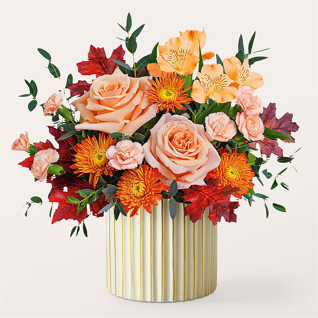 Spiced Latte Bouquet with Ivory Vase –  Blossom And Belle, Orlando FL