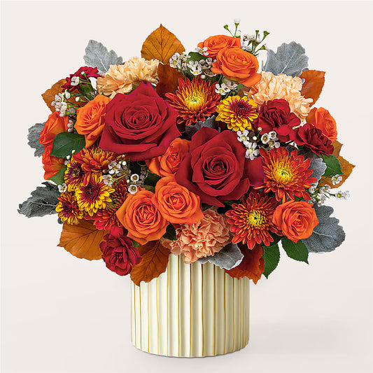 Merlot Bouquet with Ivory Vase –  Blossom And Belle, Orlando FL