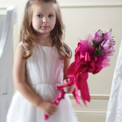 Sparkle Pink Flower Girl Bouquet –  Blossom And Belle, Orlando FL