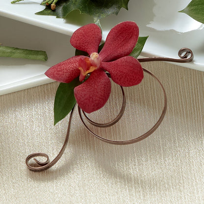 Red Mokara Boutonniere –  Blossom And Belle, Orlando FL